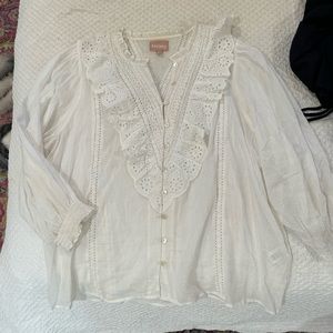 Show me your MuMu white eyelet top